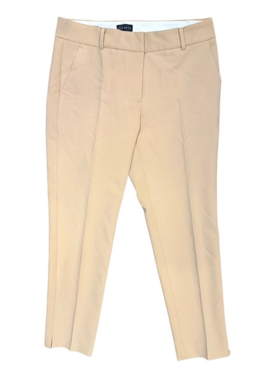 Talbots Hampshire Ankle Pants Trousers Sz.12 Tan Khaki Dress Office Timeless